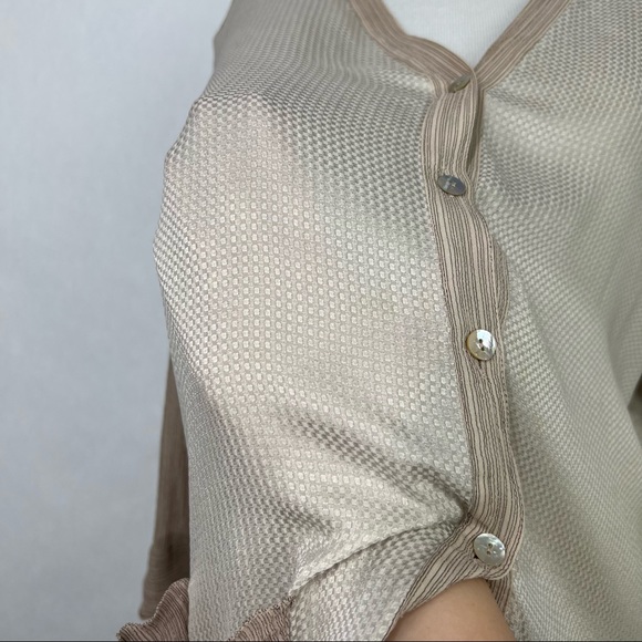 Sachin & Babi for Ankasa Cream Brown Women’s Button Down Long sleeve Size Large - Picture 5 of 7